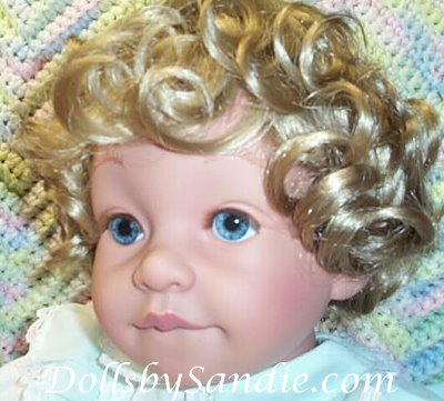 WIG ONLY NWT Monique Pixie Peach Blonde Doll Wig 16-17" fits Masterpiece Doll 