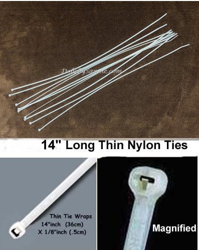ULTRA THIN METAL TOOTH CABLE TIES 2mm X 14" FOR REBORN BABY DOLLS BEARS ZIP TIES 