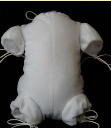 Reborn doe suede body full arm full legs fits 18" kits in white