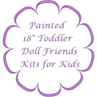 Completely Painted Doll Friends Kits for Kids & Clothing